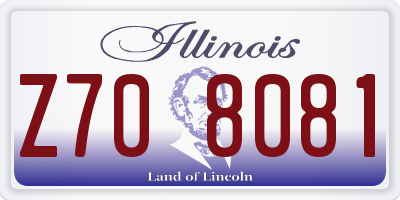 IL license plate Z708081