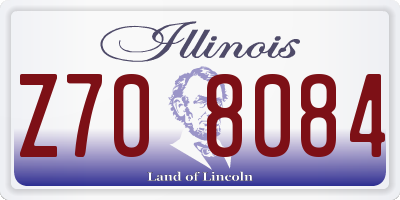IL license plate Z708084