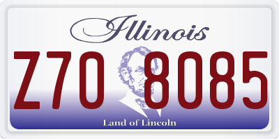 IL license plate Z708085