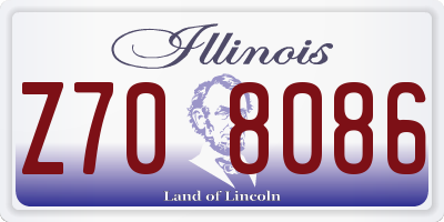 IL license plate Z708086