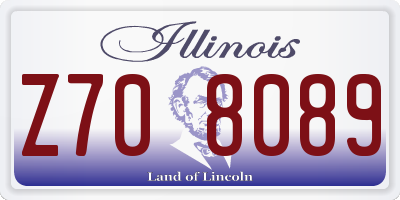 IL license plate Z708089