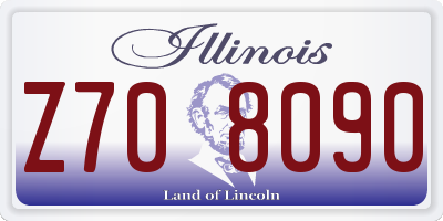 IL license plate Z708090