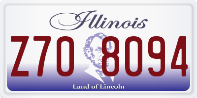 IL license plate Z708094