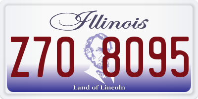 IL license plate Z708095