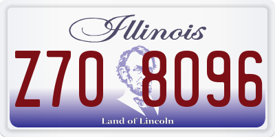 IL license plate Z708096