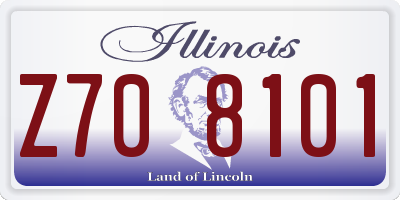 IL license plate Z708101
