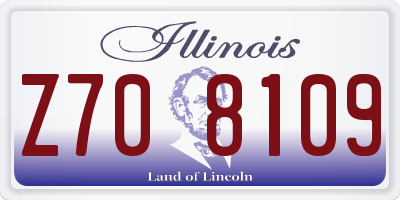 IL license plate Z708109