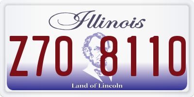 IL license plate Z708110