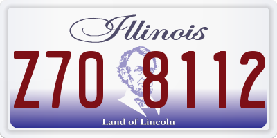 IL license plate Z708112
