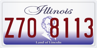 IL license plate Z708113
