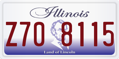 IL license plate Z708115