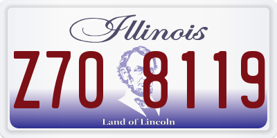 IL license plate Z708119