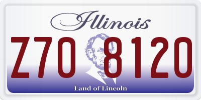 IL license plate Z708120