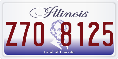 IL license plate Z708125