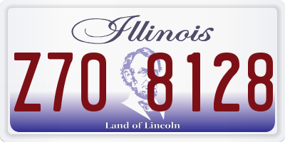 IL license plate Z708128