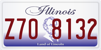 IL license plate Z708132