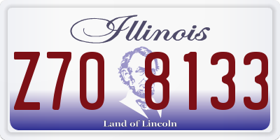 IL license plate Z708133