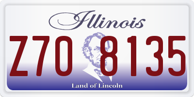IL license plate Z708135