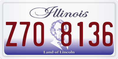 IL license plate Z708136