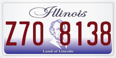 IL license plate Z708138