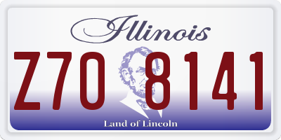 IL license plate Z708141