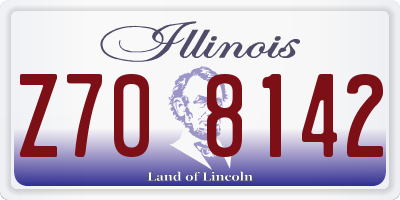 IL license plate Z708142