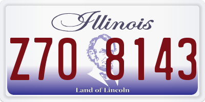 IL license plate Z708143