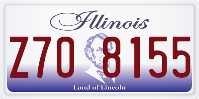 IL license plate Z708155