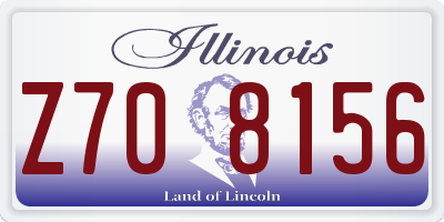 IL license plate Z708156