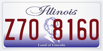 IL license plate Z708160