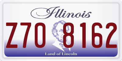 IL license plate Z708162