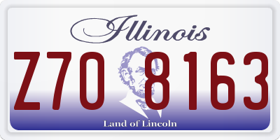 IL license plate Z708163