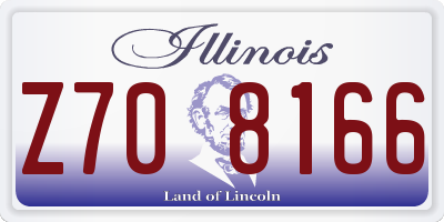 IL license plate Z708166