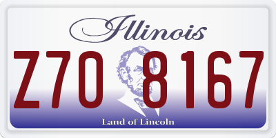 IL license plate Z708167