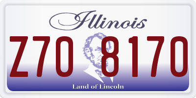 IL license plate Z708170