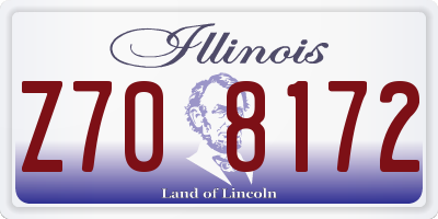 IL license plate Z708172