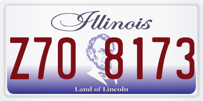 IL license plate Z708173