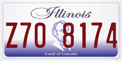 IL license plate Z708174