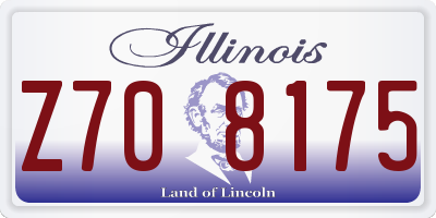 IL license plate Z708175