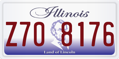 IL license plate Z708176