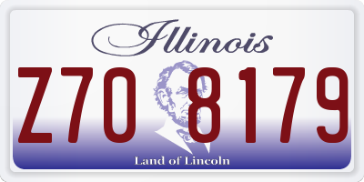 IL license plate Z708179