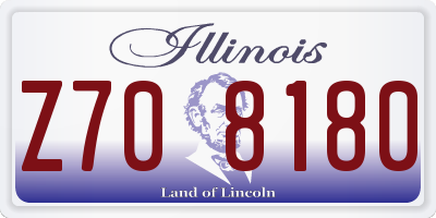 IL license plate Z708180