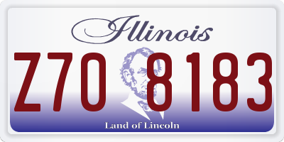 IL license plate Z708183