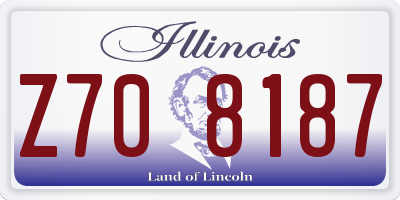 IL license plate Z708187