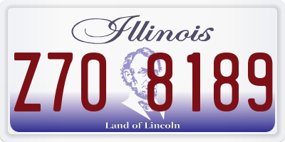 IL license plate Z708189