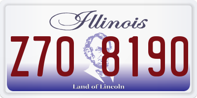 IL license plate Z708190