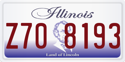 IL license plate Z708193
