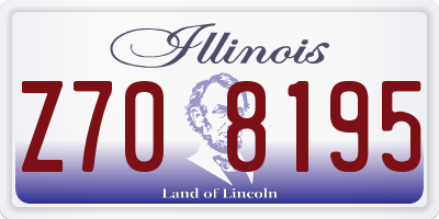 IL license plate Z708195