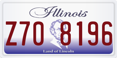 IL license plate Z708196