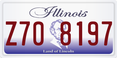 IL license plate Z708197